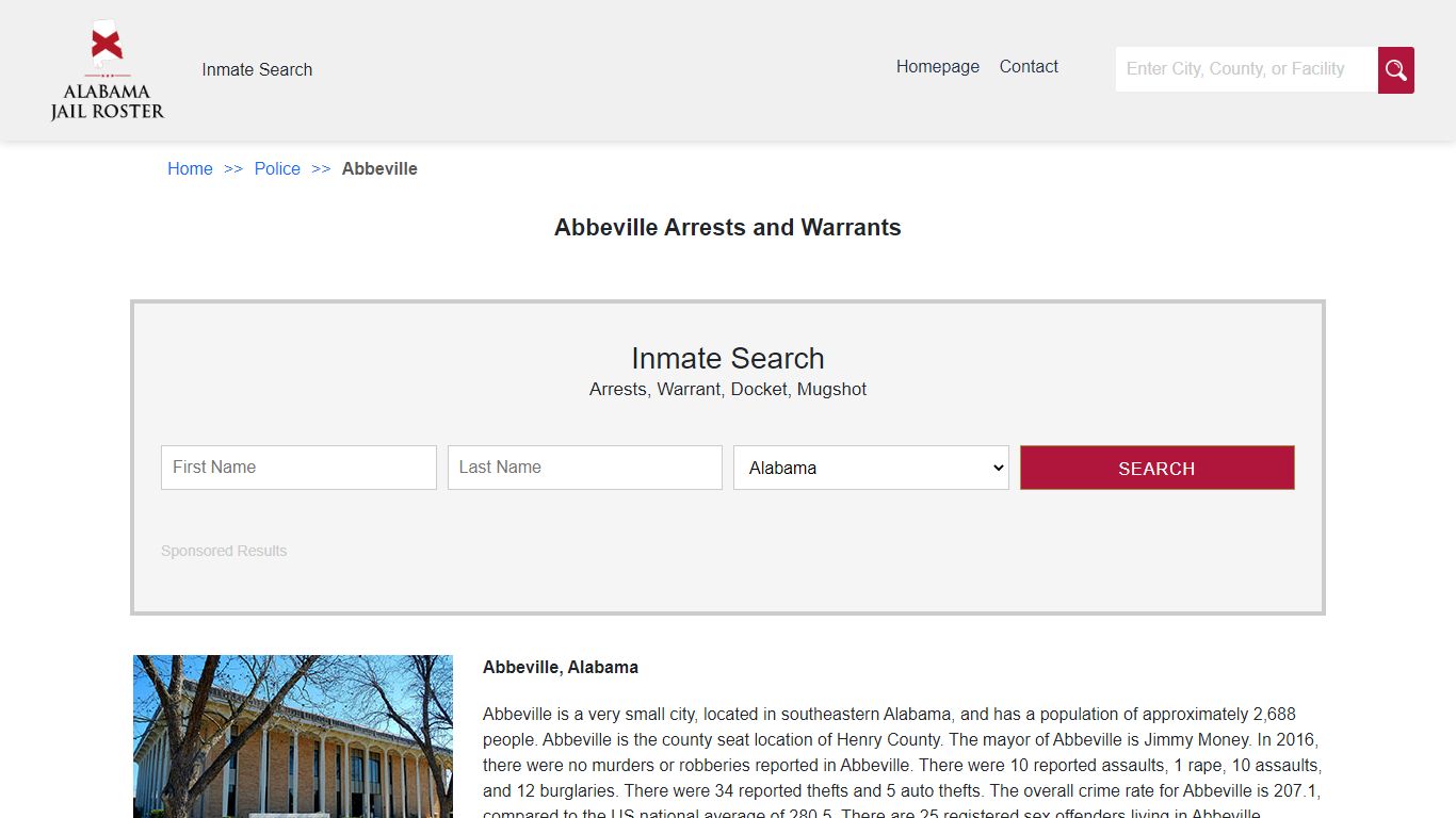 Abbeville Arrests and Warrants | Alabama Jail Inmate Search